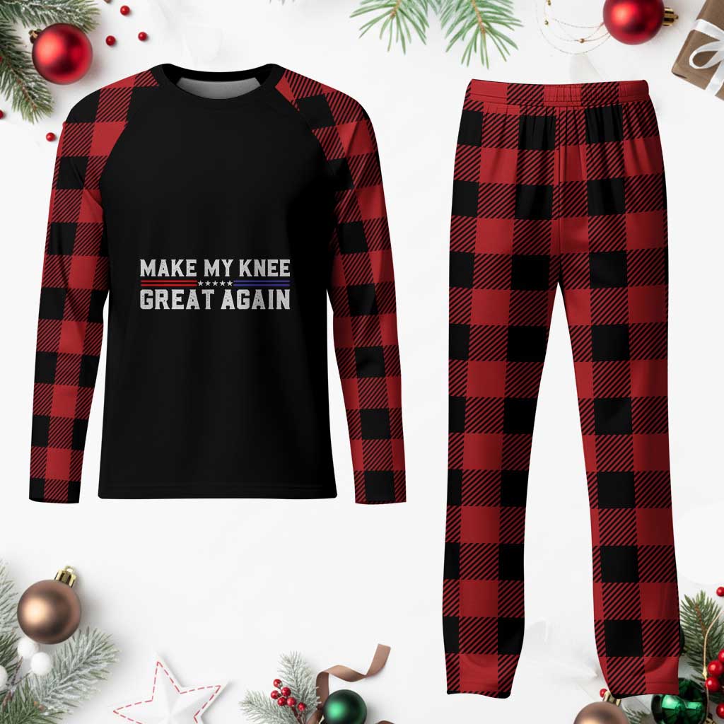 Funny Broken Knee Surgery Plaid Pajama Set Make My Knee Great Again Recovery TS02 Buffalo Plaid Print Your Wear
