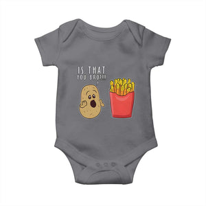 Funny French Fries Baby Onesie Potato Is That You Bro Meme Fast Food Fry Lover TS02 Charcoal Print Your Wear