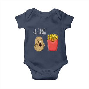 Funny French Fries Baby Onesie Potato Is That You Bro Meme Fast Food Fry Lover TS02 Navy Print Your Wear