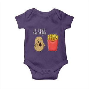 Funny French Fries Baby Onesie Potato Is That You Bro Meme Fast Food Fry Lover TS02 Purple Print Your Wear