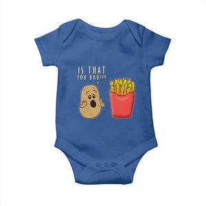 Funny French Fries Baby Onesie Potato Is That You Bro Meme Fast Food Fry Lover TS02 Royal Blue Print Your Wear