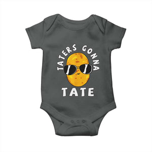 Funny Tater Tot Baby Onesie Taters Gonna Tate Tots Meme Potato Made Foodie Lover TS02 Dark Heather Print Your Wear