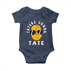 Funny Tater Tot Baby Onesie Taters Gonna Tate Tots Meme Potato Made Foodie Lover TS02 Navy Print Your Wear