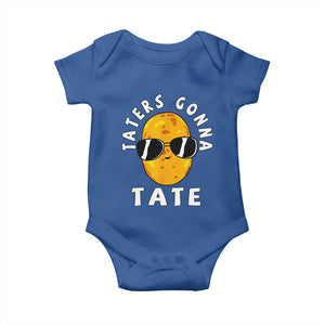 Funny Tater Tot Baby Onesie Taters Gonna Tate Tots Meme Potato Made Foodie Lover TS02 Royal Blue Print Your Wear