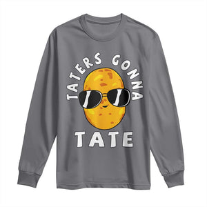 Funny Tater Tot Long Sleeve Shirt Taters Gonna Tate Tots Meme Potato Made Foodie Lover TS02 Charcoal Print Your Wear