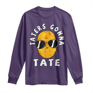 Funny Tater Tot Long Sleeve Shirt Taters Gonna Tate Tots Meme Potato Made Foodie Lover TS02 Purple Print Your Wear