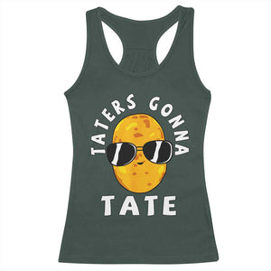 Funny Tater Tot Racerback Tank Top Taters Gonna Tate Tots Meme Potato Made Foodie Lover TS02 Dark Forest Green Print Your Wear