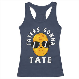 Funny Tater Tot Racerback Tank Top Taters Gonna Tate Tots Meme Potato Made Foodie Lover TS02 Navy Print Your Wear