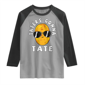 Funny Tater Tot Raglan Shirt Taters Gonna Tate Tots Meme Potato Made Foodie Lover TS02 Sport Gray Black Print Your Wear