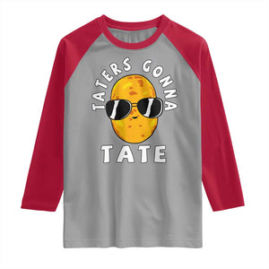 Funny Tater Tot Raglan Shirt Taters Gonna Tate Tots Meme Potato Made Foodie Lover TS02 Sport Gray Red Print Your Wear