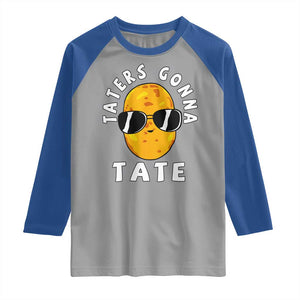 Funny Tater Tot Raglan Shirt Taters Gonna Tate Tots Meme Potato Made Foodie Lover TS02 Sport Gray Royal Print Your Wear