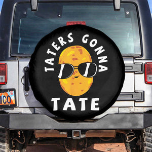 Funny Tater Tot Spare Tire Cover Taters Gonna Tate Tots Meme Potato Made Foodie Lover TS02 No hole Black Print Your Wear