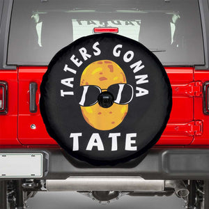 Funny Tater Tot Spare Tire Cover Taters Gonna Tate Tots Meme Potato Made Foodie Lover TS02 Black Print Your Wear