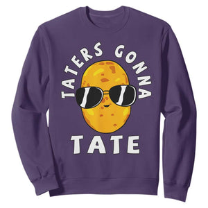 Funny Tater Tot Sweatshirt Taters Gonna Tate Tots Meme Potato Made Foodie Lover TS02 Purple Print Your Wear