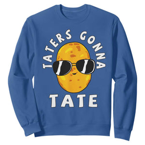 Funny Tater Tot Sweatshirt Taters Gonna Tate Tots Meme Potato Made Foodie Lover TS02 Royal Blue Print Your Wear