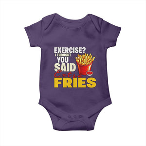 Funny French Fries Baby Onesie I Thought You Said Extra Fries Fast Food Fry Lover TS02 Purple Print Your Wear