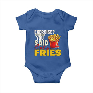 Funny French Fries Baby Onesie I Thought You Said Extra Fries Fast Food Fry Lover TS02 Royal Blue Print Your Wear