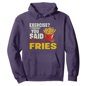 Funny French Fries Hoodie I Thought You Said Extra Fries Fast Food Fry Lover TS02 Purple Print Your Wear