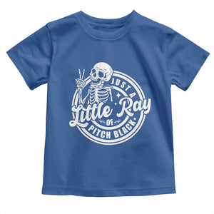 Funny Saying Skeleton Toddler T Shirt I'm Just A Little Ray Of Pitch Black Sarcastic TS02 Royal Blue Print Your Wear