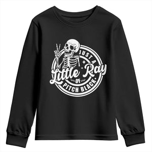 Funny Saying Skeleton Youth Sweatshirt I'm Just A Little Ray Of Pitch Black Sarcastic TS02 Black Print Your Wear