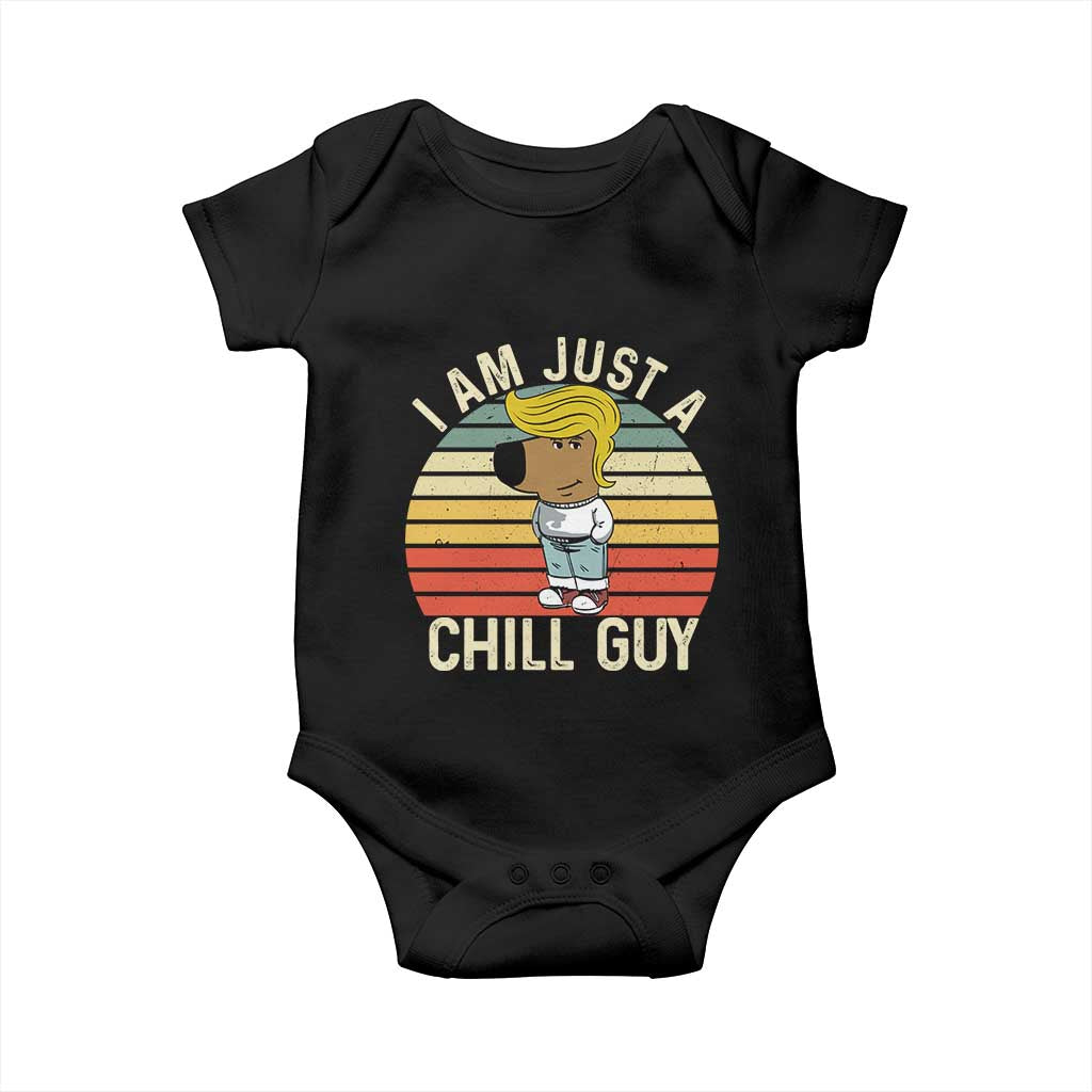 I Am Just A Chill Guy Trump Baby Onesie Funny My New President Character TS02 Black Print Your Wear