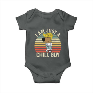 I Am Just A Chill Guy Trump Baby Onesie Funny My New President Character TS02 Dark Heather Print Your Wear