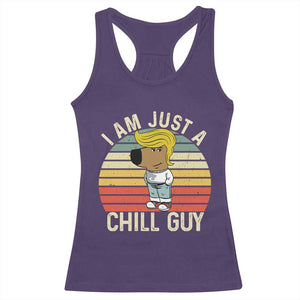 I Am Just A Chill Guy Trump Racerback Tank Top Funny My New President Character TS02 Purple Print Your Wear