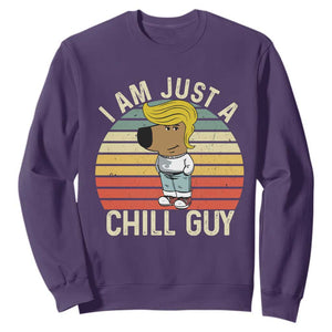 I Am Just A Chill Guy Trump Sweatshirt Funny My New President Character TS02 Purple Print Your Wear