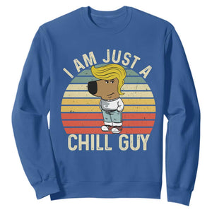 I Am Just A Chill Guy Trump Sweatshirt Funny My New President Character TS02 Royal Blue Print Your Wear