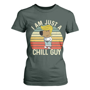 I Am Just A Chill Guy Trump T Shirt For Women Funny My New President Character TS02 Dark Forest Green Print Your Wear