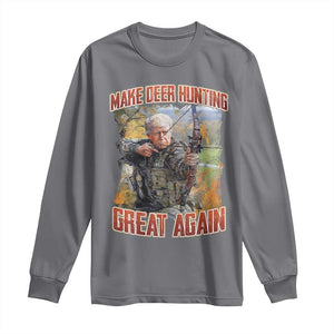 Trump Deer Hunting Long Sleeve Shirt Make Deer Hunting Great Again Trump TS02 Charcoal Print Your Wear