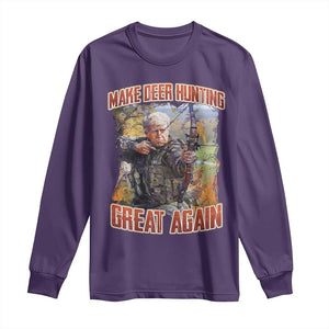 Trump Deer Hunting Long Sleeve Shirt Make Deer Hunting Great Again Trump TS02 Purple Print Your Wear