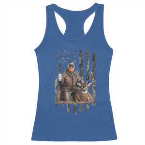 Trump Camo Deer Hunting Racerback Tank Top Hunter Beer Drinking Camouflage USA Flag Retro Vintage TS02 Royal Blue Print Your Wear