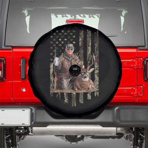 Trump Camo Deer Hunting Spare Tire Cover Hunter Beer Drinking Camouflage USA Flag Retro Vintage TS02 Black Print Your Wear