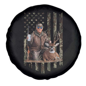 Trump Camo Deer Hunting Spare Tire Cover Hunter Beer Drinking Camouflage USA Flag Retro Vintage TS02 Print Your Wear