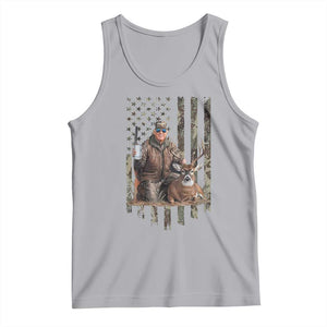 Trump Camo Deer Hunting Tank Top Hunter Beer Drinking Camouflage USA Flag Retro Vintage TS02 Athletic Heather Print Your Wear