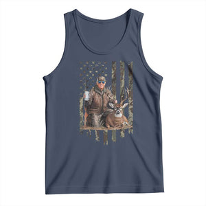 Trump Camo Deer Hunting Tank Top Hunter Beer Drinking Camouflage USA Flag Retro Vintage TS02 Navy Print Your Wear