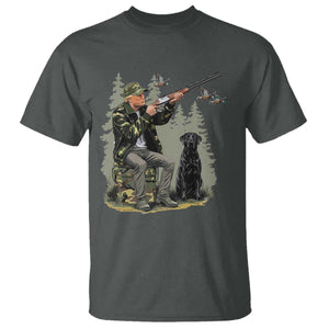 Trump Duck Hunting T Shirt Camo Hunter With Black Labrador Retriever Hunting Season TS02 Dark Heather Print Your Wear