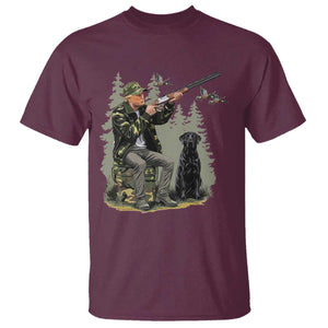 Trump Duck Hunting T Shirt Camo Hunter With Black Labrador Retriever Hunting Season TS02 Maroon Print Your Wear