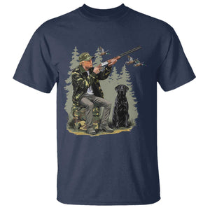 Trump Duck Hunting T Shirt Camo Hunter With Black Labrador Retriever Hunting Season TS02 Navy Print Your Wear