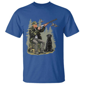 Trump Duck Hunting T Shirt Camo Hunter With Black Labrador Retriever Hunting Season TS02 Royal Blue Print Your Wear