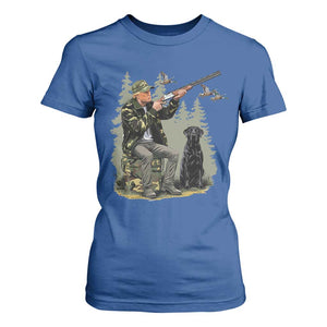 Trump Duck Hunting T Shirt For Women Camo Hunter With Black Labrador Retriever Hunting Season TS02 Royal Blue Print Your Wear