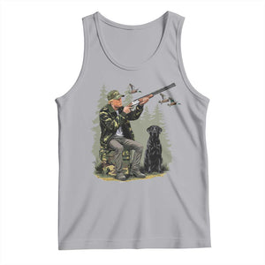 Trump Duck Hunting Tank Top Camo Hunter With Black Labrador Retriever Hunting Season TS02 Athletic Heather Print Your Wear