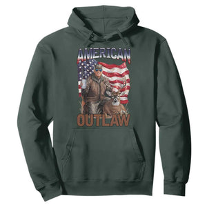 Trump Deer Hunting Hoodie Retro Hunter Beer Drinking American Flag TS02 Dark Forest Green Print Your Wear