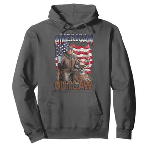 Trump Deer Hunting Hoodie Retro Hunter Beer Drinking American Flag TS02 Dark Heather Print Your Wear