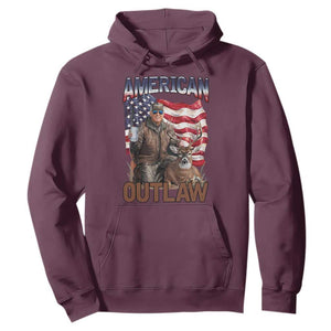 Trump Deer Hunting Hoodie Retro Hunter Beer Drinking American Flag TS02 Maroon Print Your Wear