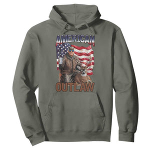 Trump Deer Hunting Hoodie Retro Hunter Beer Drinking American Flag TS02 Military Green Print Your Wear