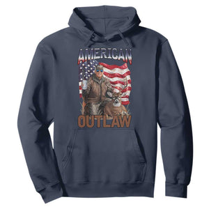 Trump Deer Hunting Hoodie Retro Hunter Beer Drinking American Flag TS02 Navy Print Your Wear