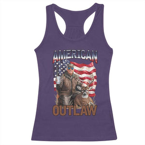 Trump Deer Hunting Racerback Tank Top Retro Hunter Beer Drinking American Flag TS02 Purple Print Your Wear