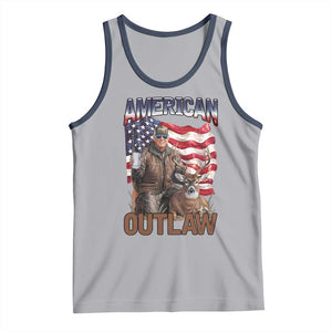 Trump Deer Hunting Tank Top Retro Hunter Beer Drinking American Flag TS02 Athletic Heather Navy Print Your Wear